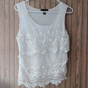 White lace tank top